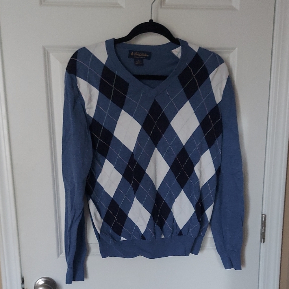 Blue Argyle Sweater